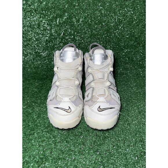 Nike Air More Uptempo Thank You, Wilson White Grey Athletic Shoes Kids Size 4Y - Picture 5 of 9